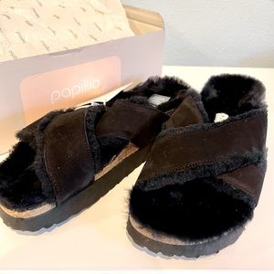 Birkenstock Papillo Daytona Black with shearling